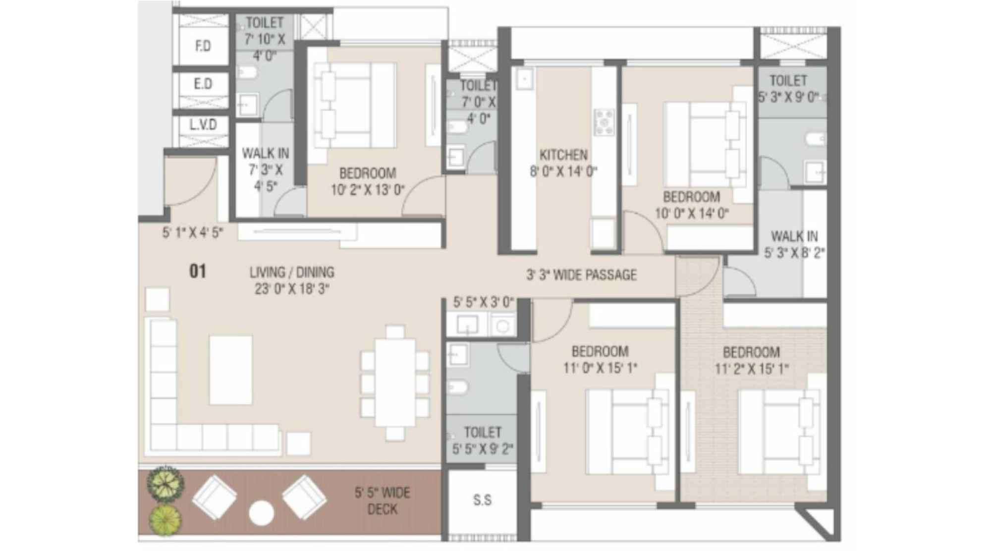 Satyam-Velencia-Floor-Plan-4 BHK
